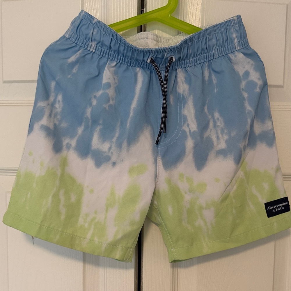 Abercrombie & Fitch Blue and Green Swim Trunks